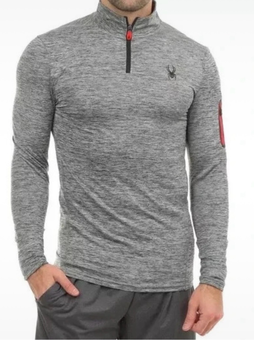 Spyder Grey Heather Quarter Zip Pullover Fleece (S)